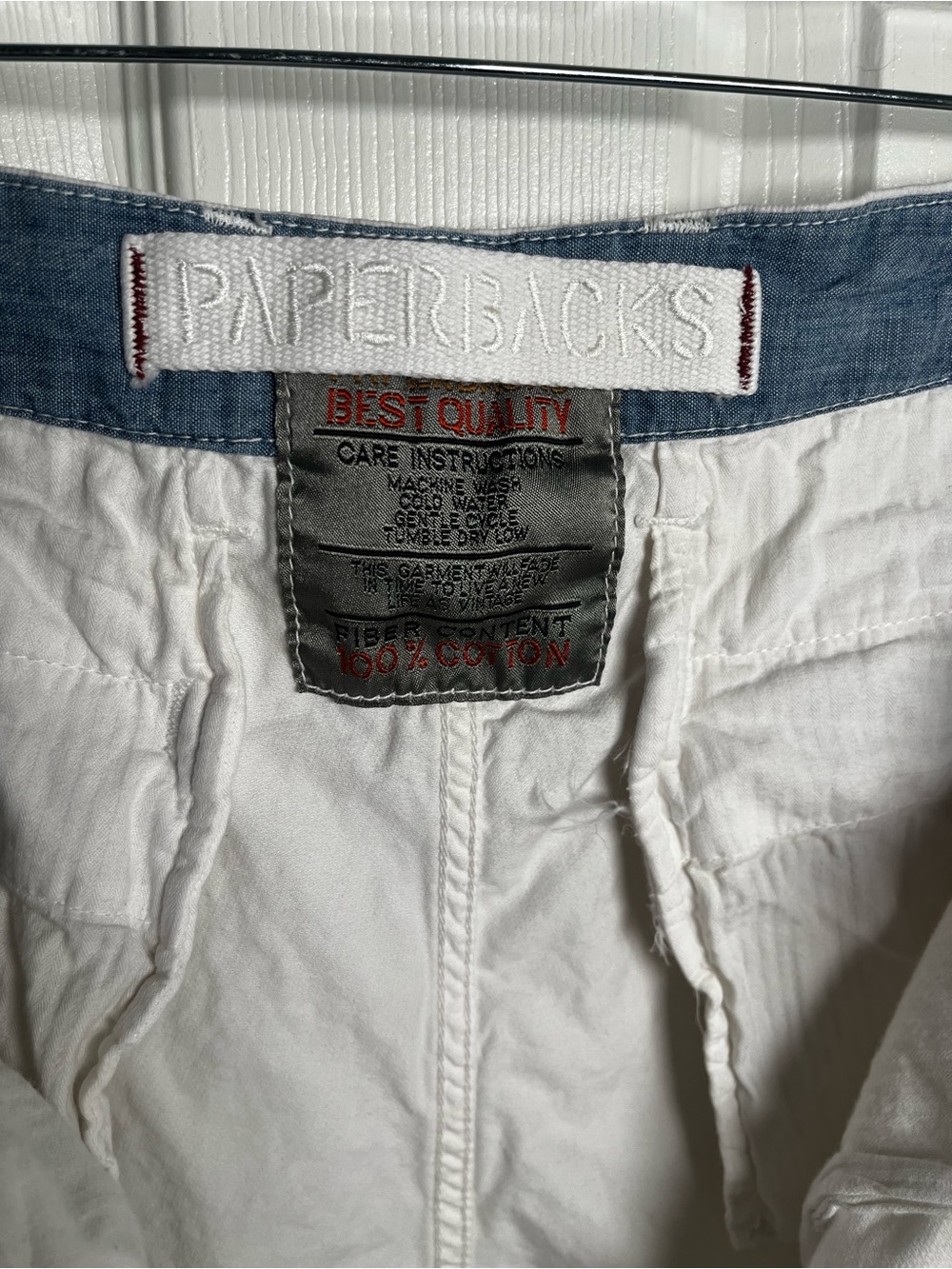 Paperbacks Men's White Flat-Front Shorts - Picture 3 of 5